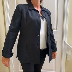 Jones New York Silk Cotton lined office lightweight blazer jacket blouse SZ 10